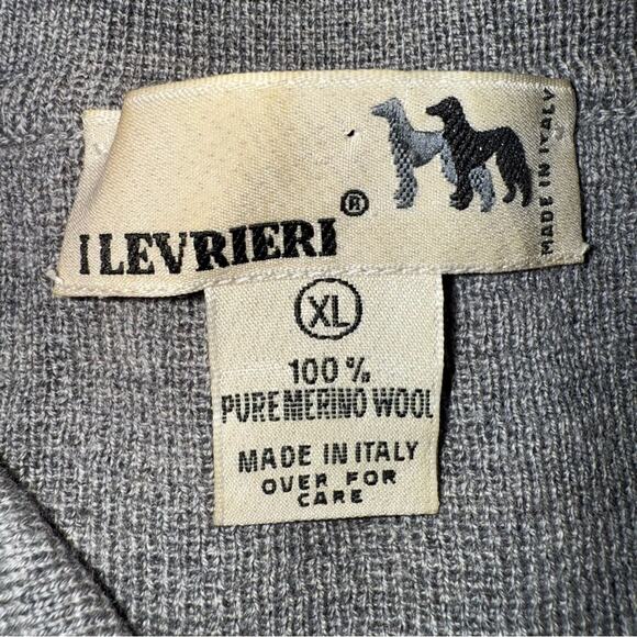 I Levrieri Men's 100% Pure Marino Wool 3-Button Collared Sweater Gray Size XL - Picture 3 of 5